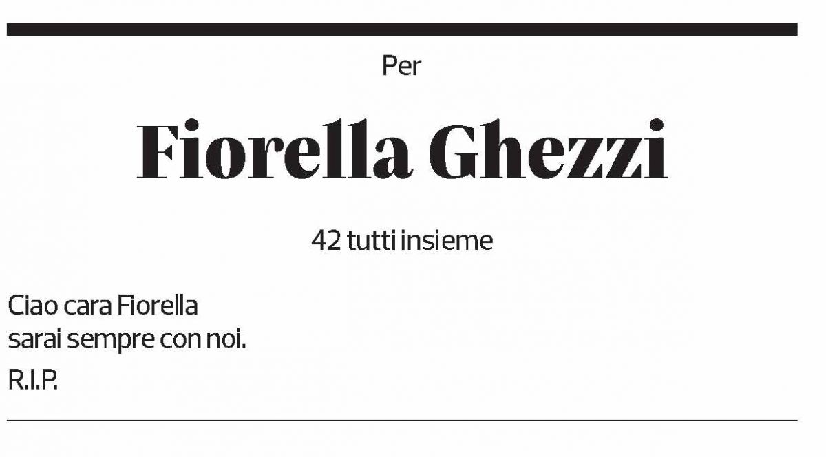 Annuncio funebre Fiorella Ghezzi