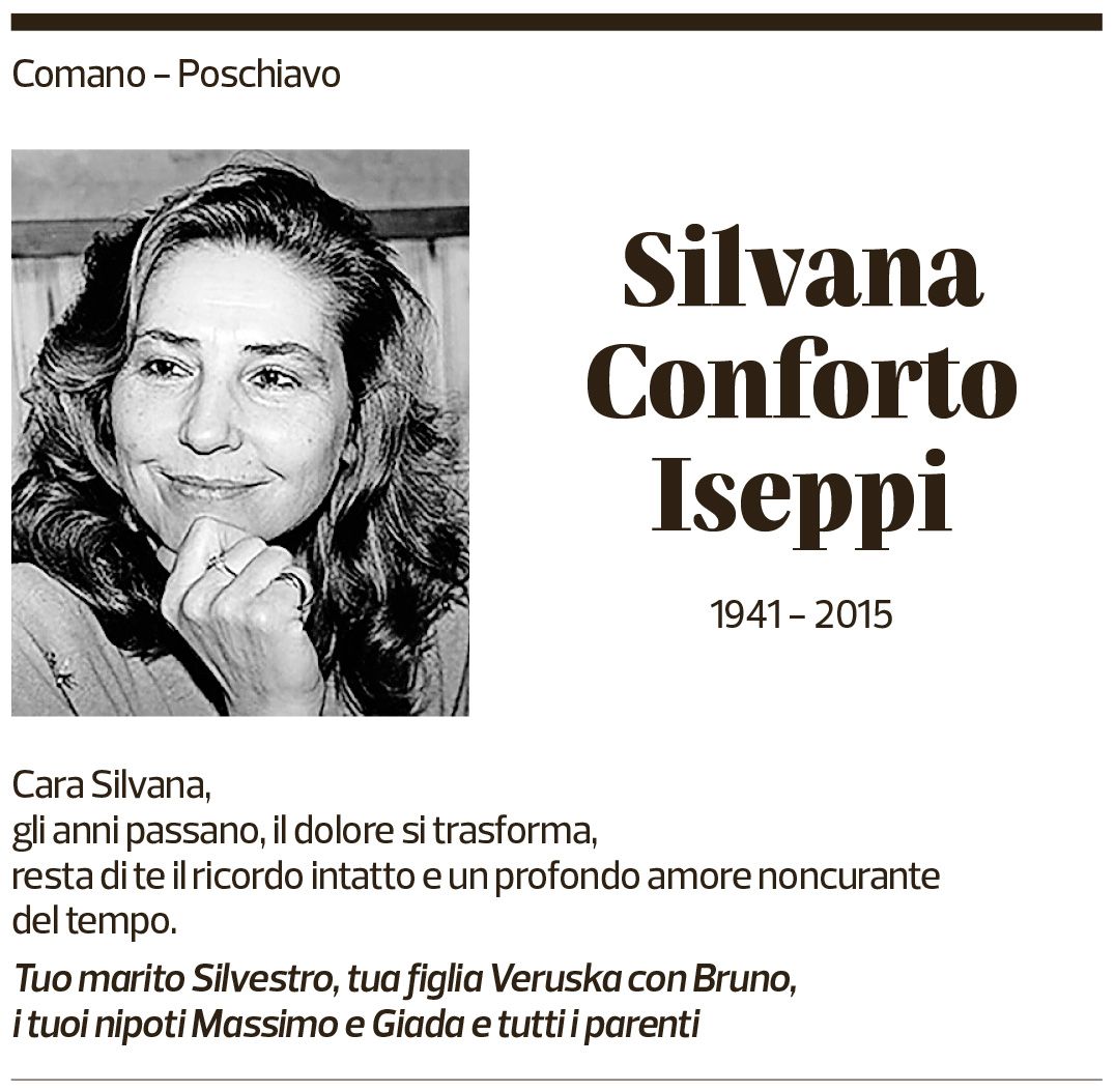 Annuncio funebre Silvana Conforto Iseppi