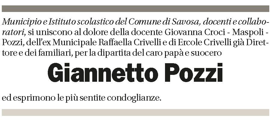 Annuncio funebre Giannetto Pozzi