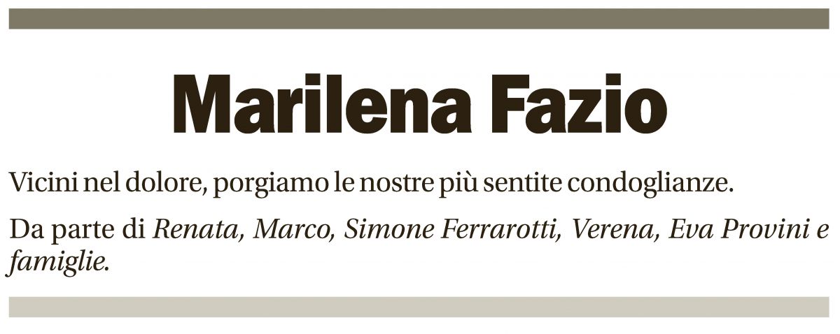 Annuncio funebre Marilena Fazio