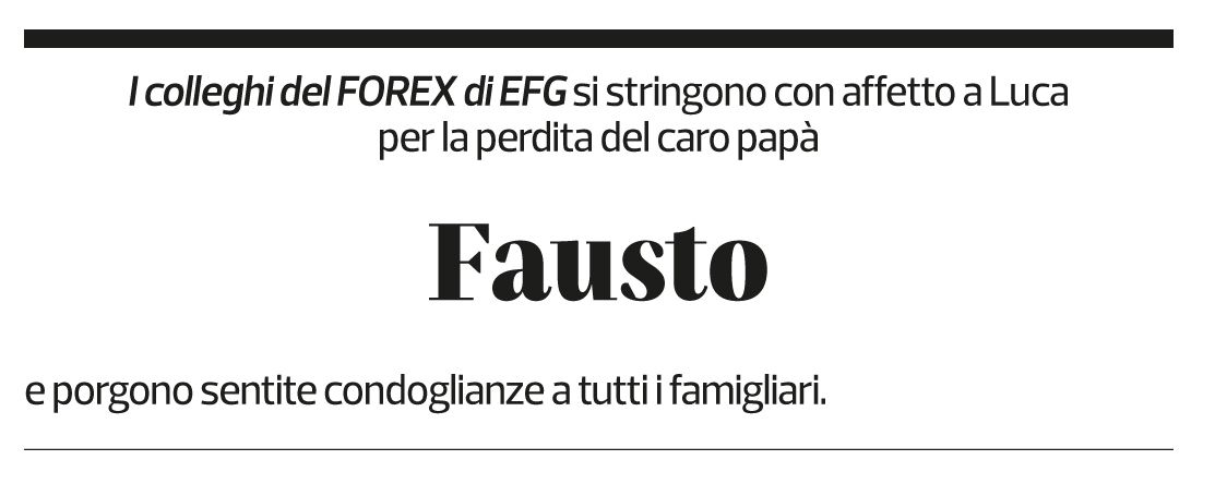 Annuncio funebre Fausto Luisoni