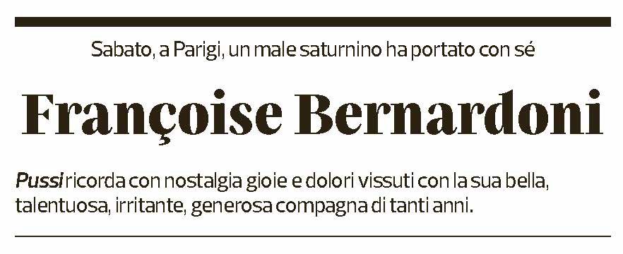 Annuncio funebre Françoise Bernardoni