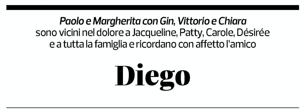 Annuncio funebre Diego Lissi
