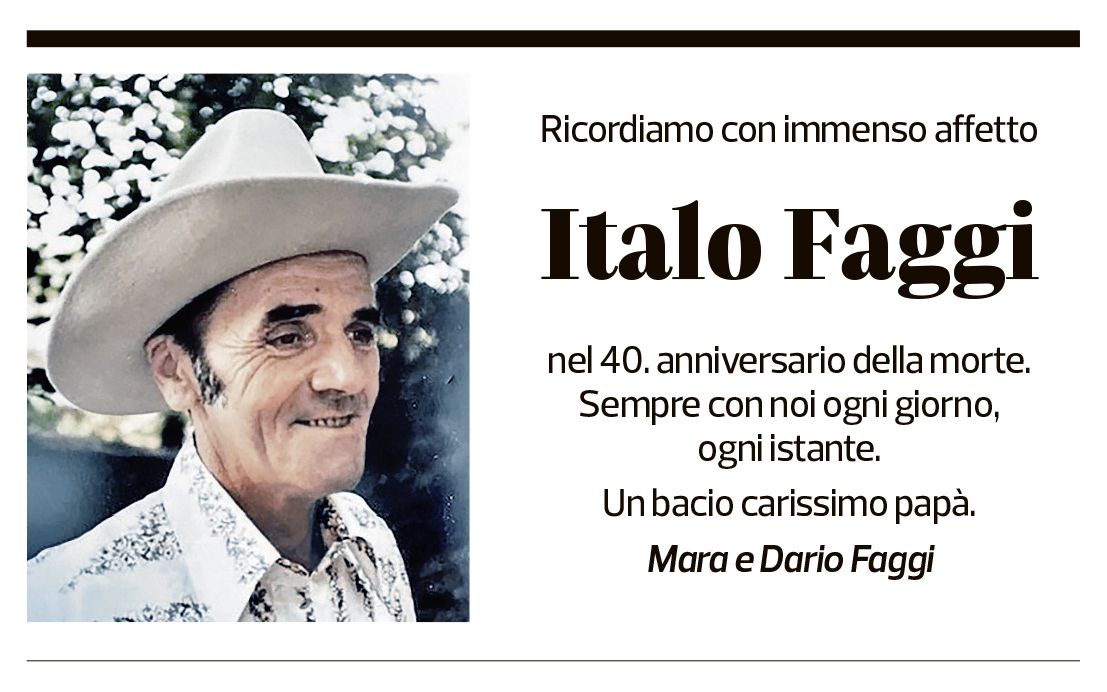 Annuncio funebre Italo Faggi