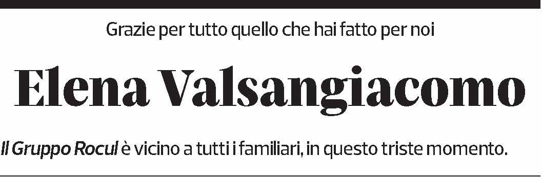 Annuncio funebre Elena Valsangiacomo