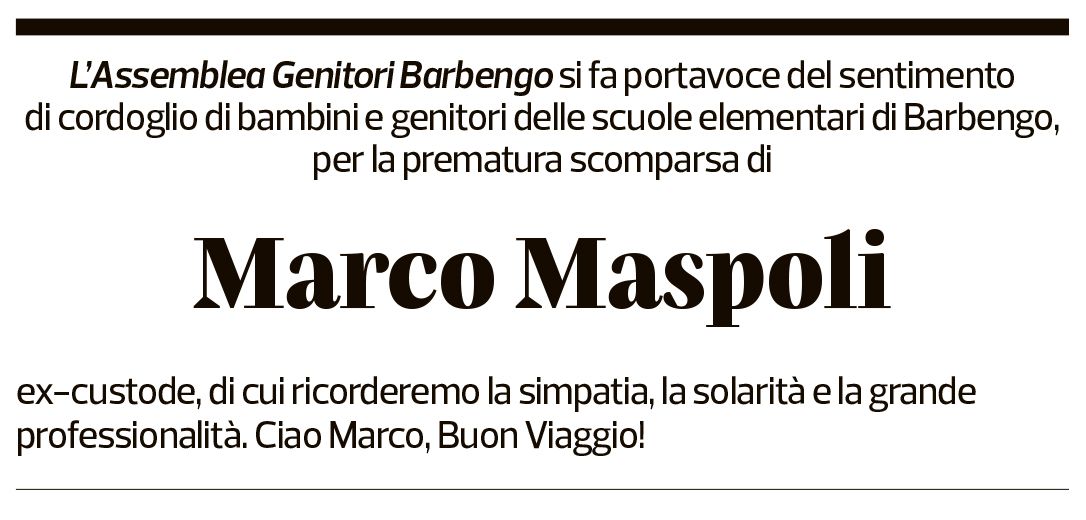 Annuncio funebre Marco Maspoli