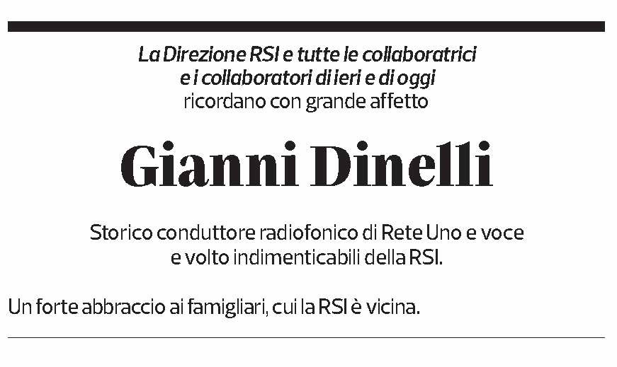 Annuncio funebre Gianni Dinelli