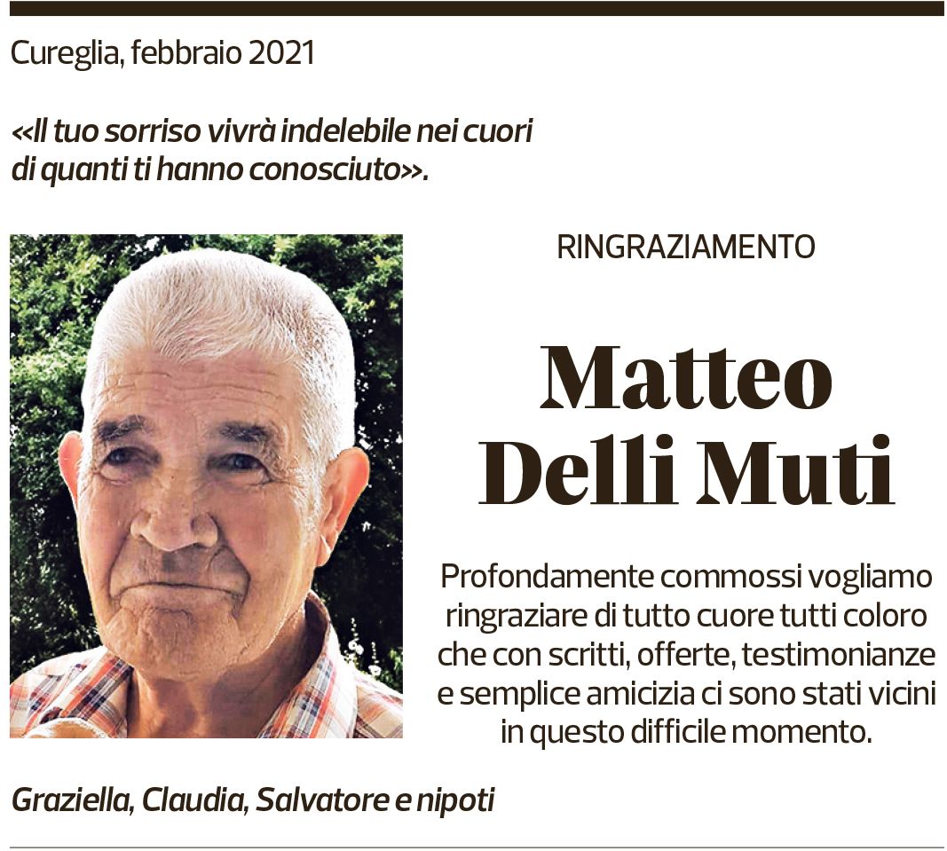 Annuncio funebre Matteo Delli Muti