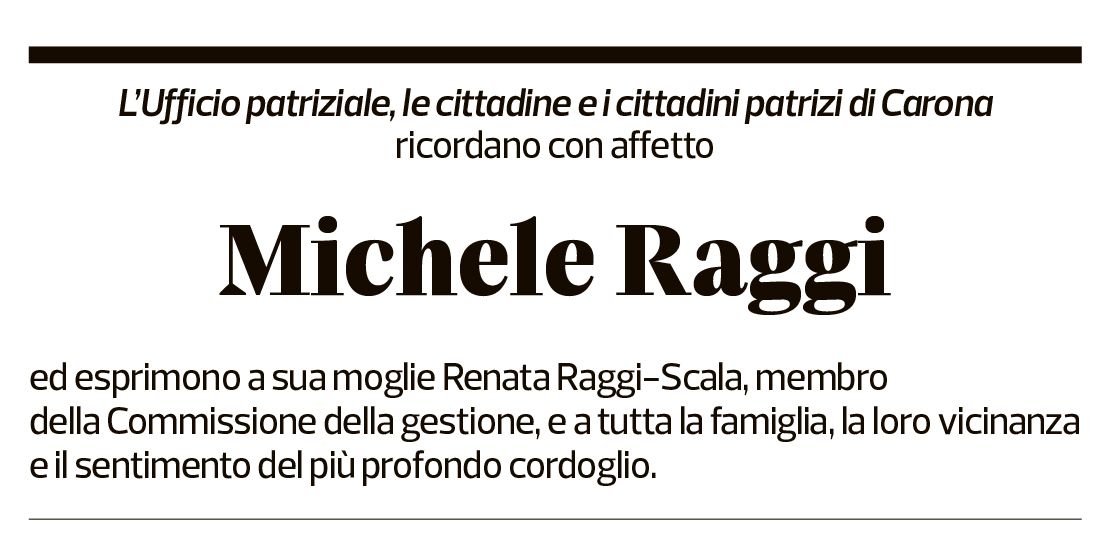 Annuncio funebre Michele Raggi