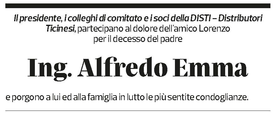 Annuncio funebre Alfredo Emma