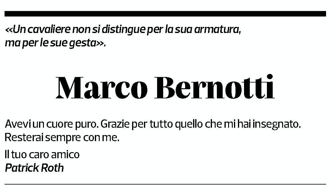 Annuncio funebre Marco Bernotti