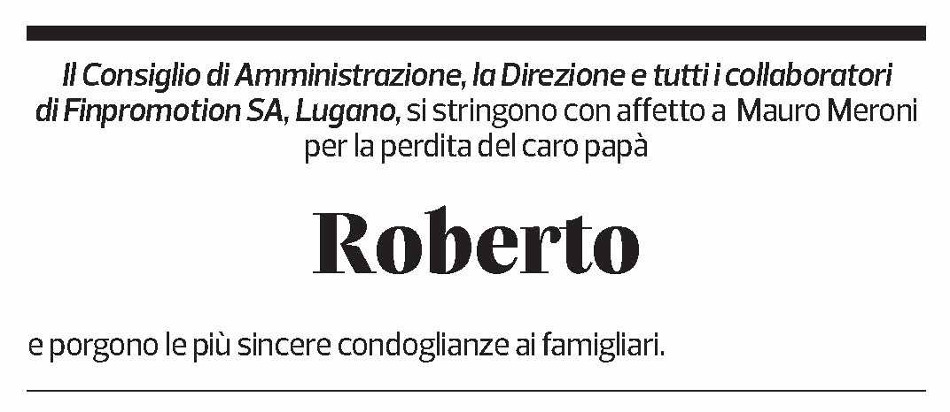 Annuncio funebre Roberto Meroni