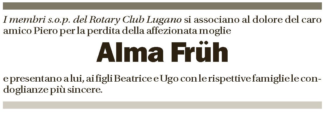Annuncio funebre Alma Früh