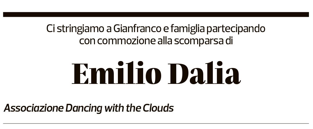 Annuncio funebre Emilio Dalio
