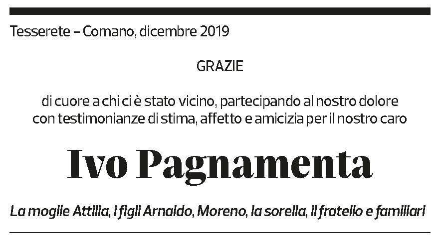 Annuncio funebre Ivo Pagnamenta