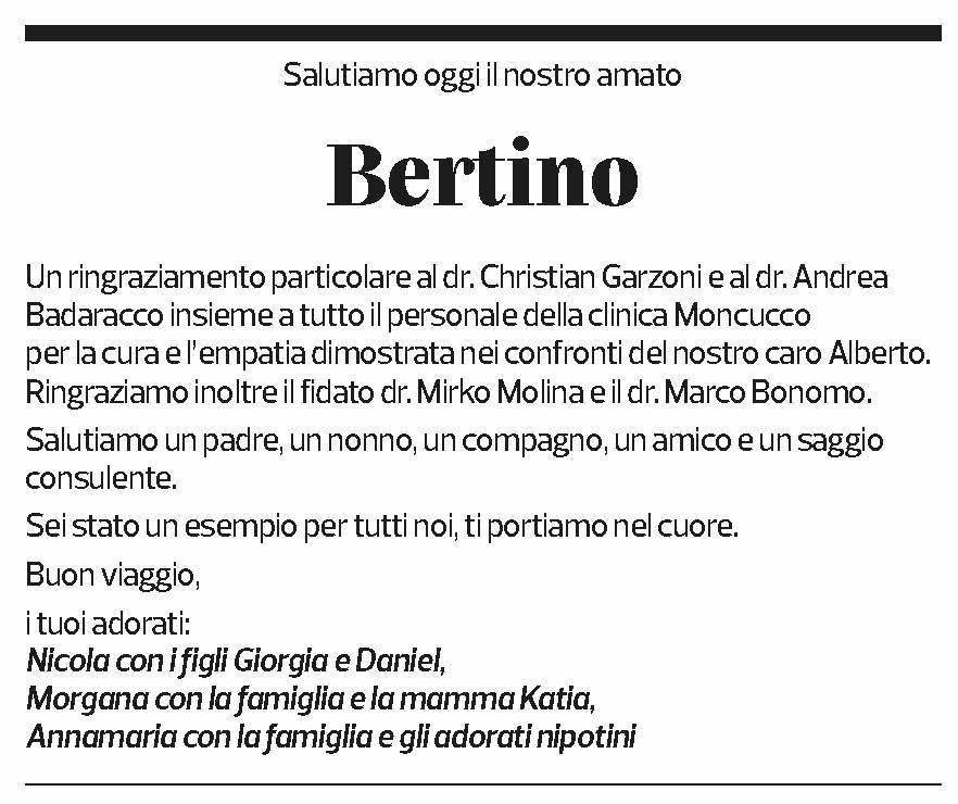 Annuncio funebre Alberto Borla