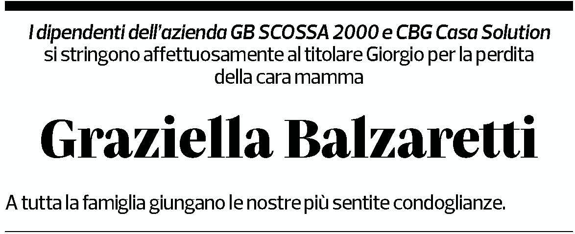 Annuncio funebre Graziella Balzaretti