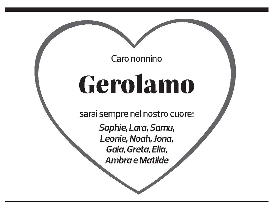 Annuncio funebre Gerolamo 