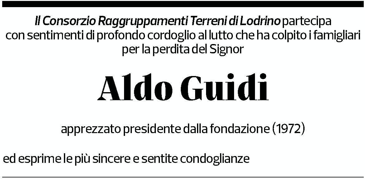 Annuncio funebre Aldo Guidi