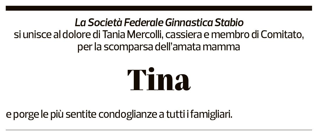 Annuncio funebre Tina 