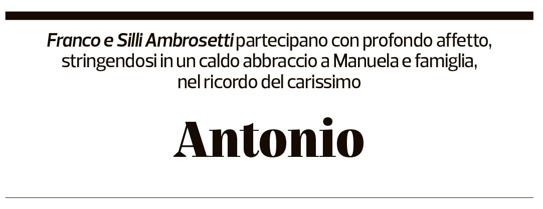 Annuncio funebre Antonio Soldati