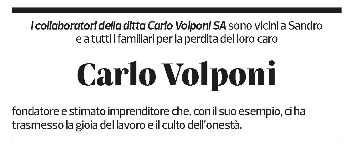 Annuncio funebre Carlo Volponi