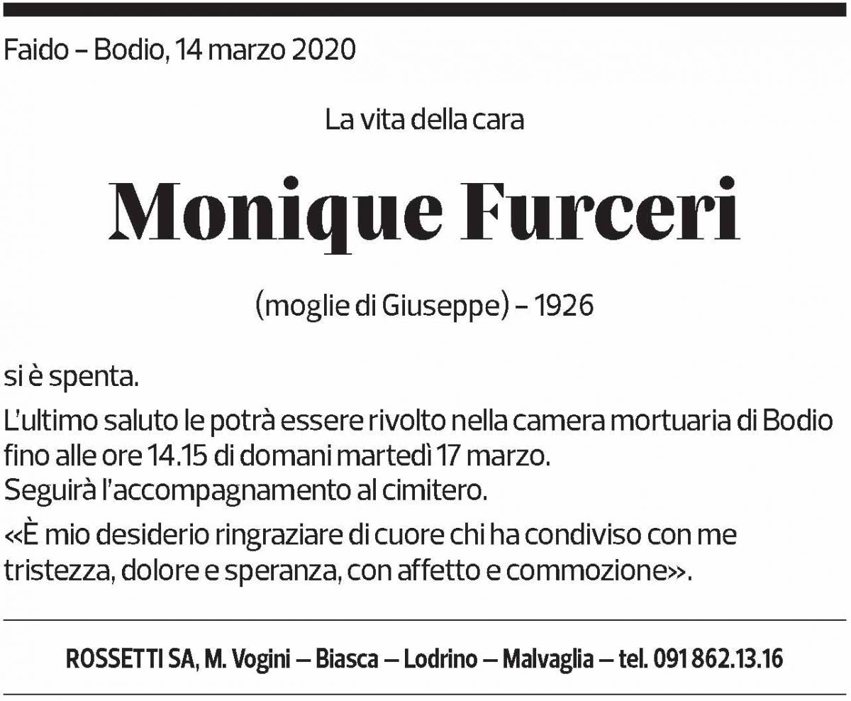 Annuncio funebre Monique Furceri