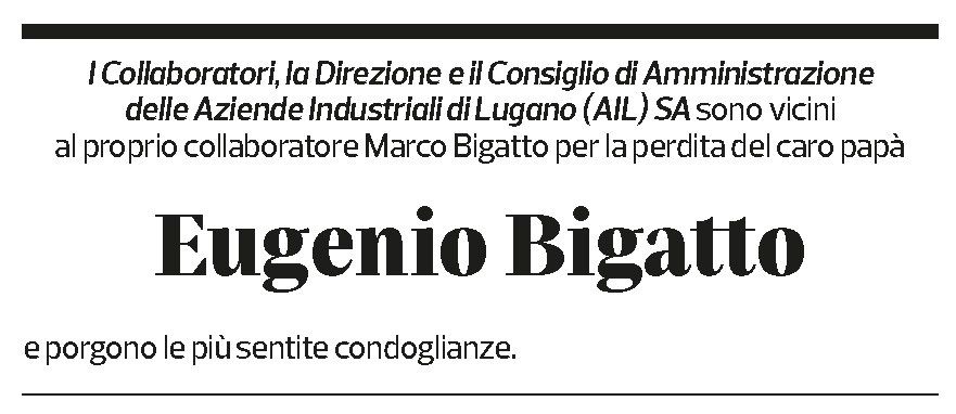 Annuncio funebre Eugenio Bigatto