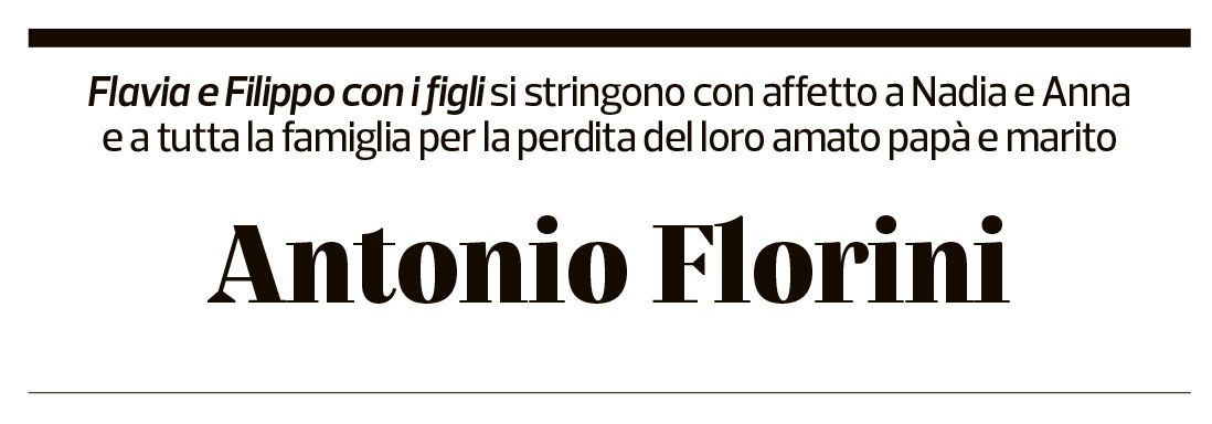 Annuncio funebre Antonio Florini