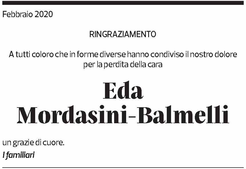 Annuncio funebre Eda Mordasini-balmelli