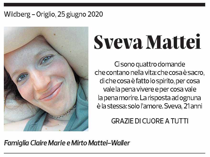 Annuncio funebre Sveva Mattei