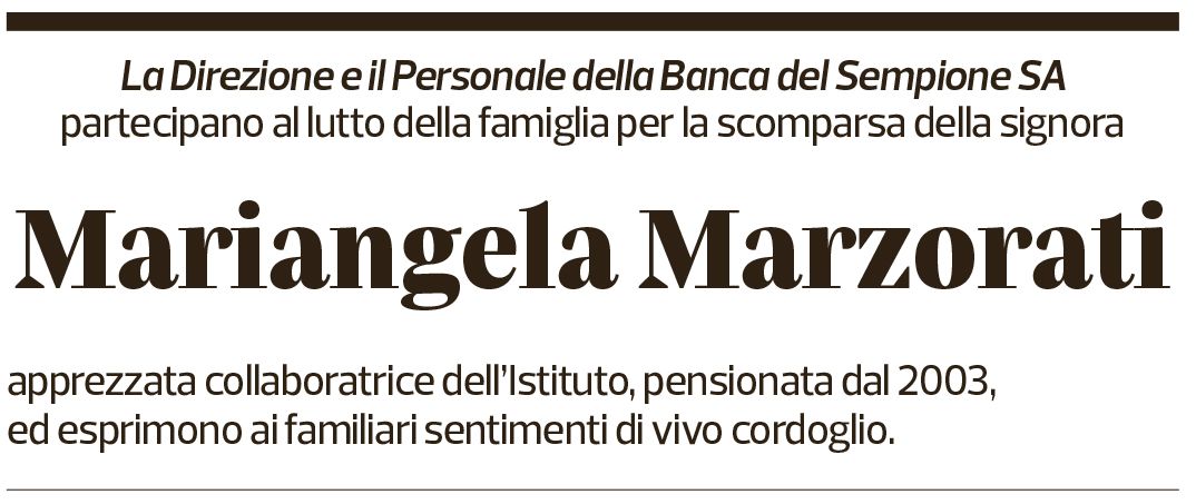 Annuncio funebre Mariangela Marzorati