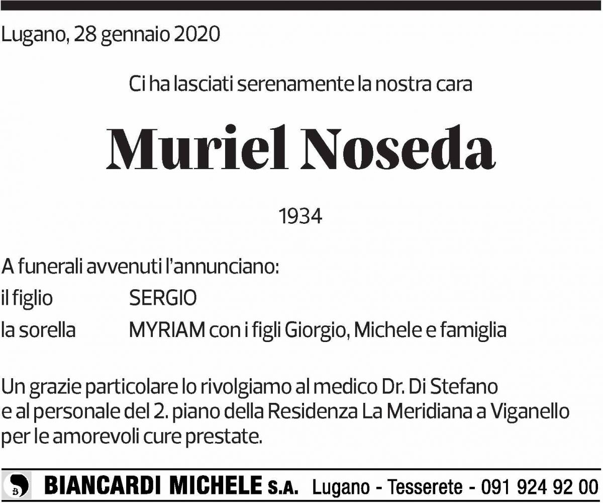 Annuncio funebre Muriel Noseda