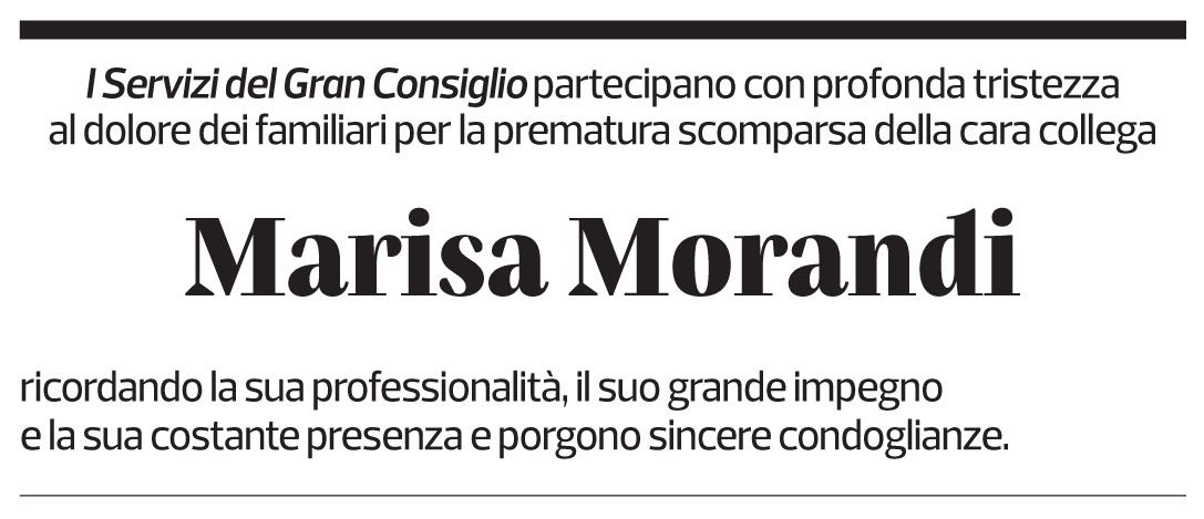 Annuncio funebre Marisa Morandi