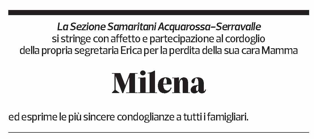 Annuncio funebre Milena Jacmolli