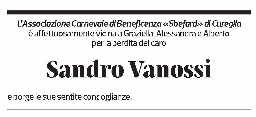 Annuncio funebre Sandro Vanossi