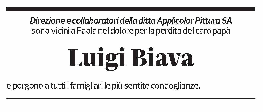 Annuncio funebre Luigi Biava