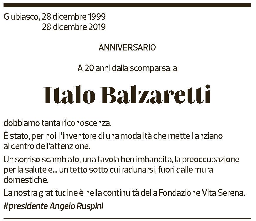 Annuncio funebre Italo Balzaretti