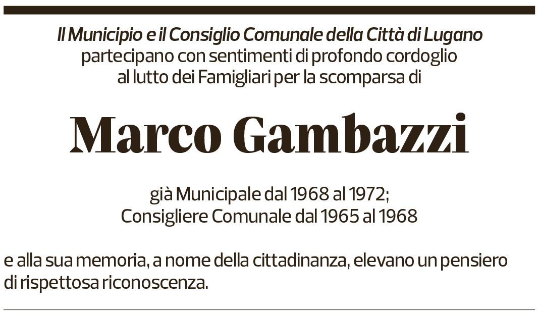 Annuncio funebre Marco Gambazzi