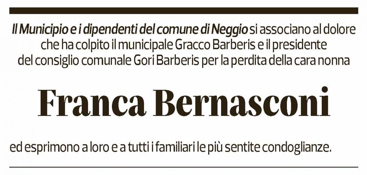 Annuncio funebre Franca Bernasconi