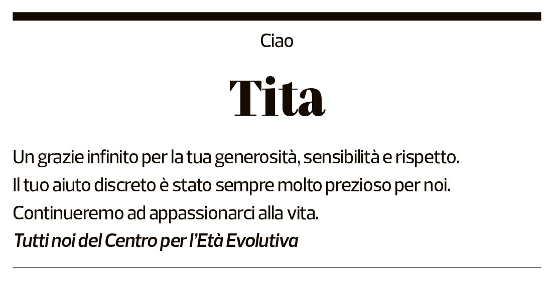 Annuncio funebre Tita Maggetti