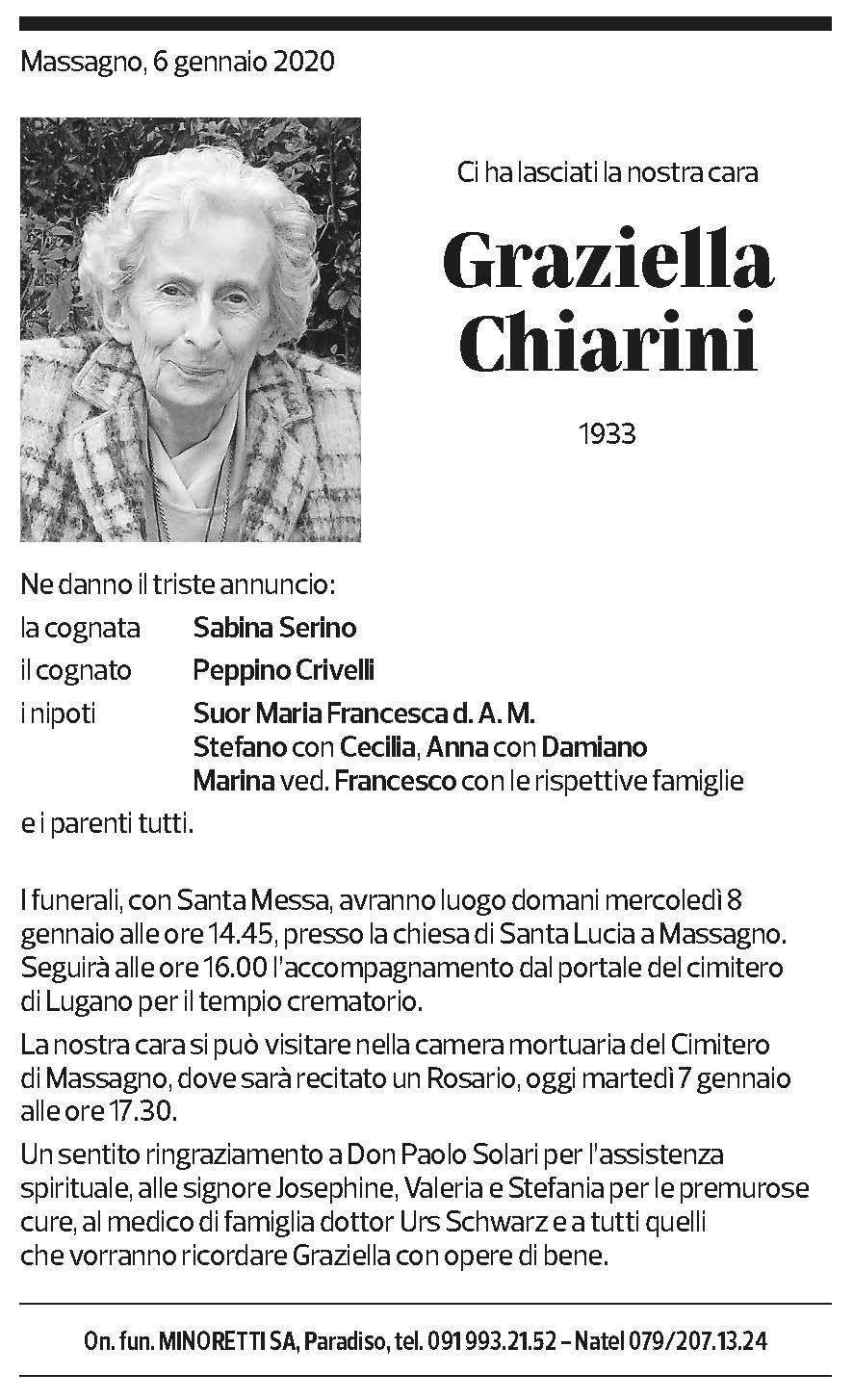 Annuncio funebre Graziella Chiarini