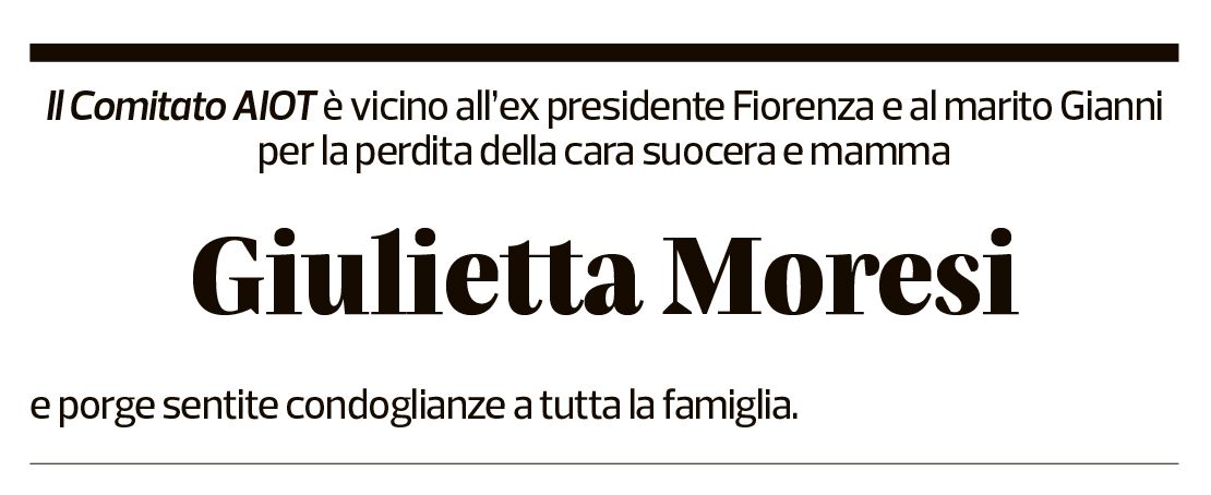 Annuncio funebre Giulietta Moresi