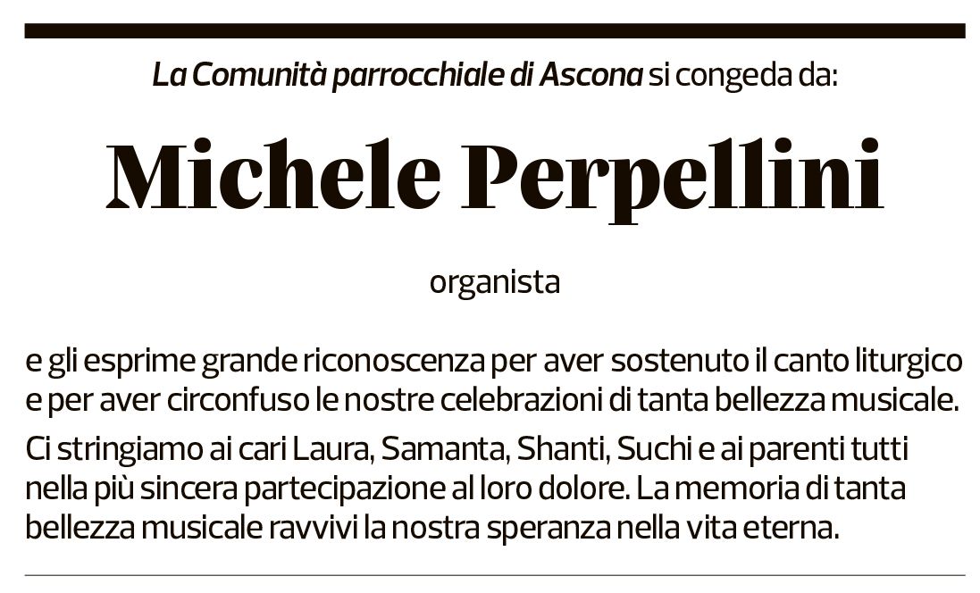 Annuncio funebre Michele Perpellini