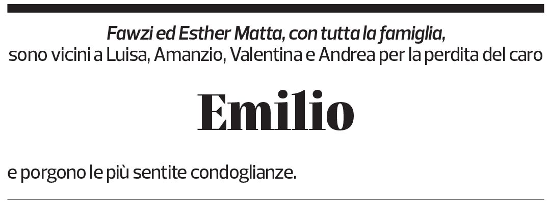 Annuncio funebre Emilio Fumagalli