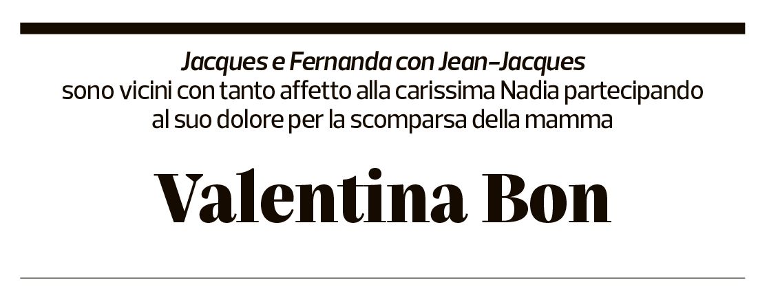 Annuncio funebre Valentina Bon