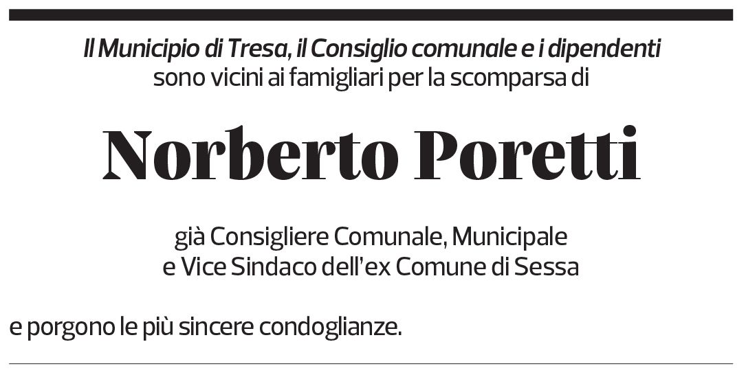 Annuncio funebre Norberto Poretti