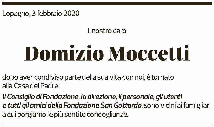 Annuncio funebre Domizio Moccetti