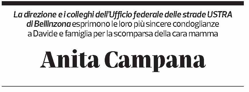 Annuncio funebre Anita Campana