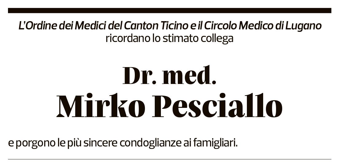 Annuncio funebre Mirko Pesciallo